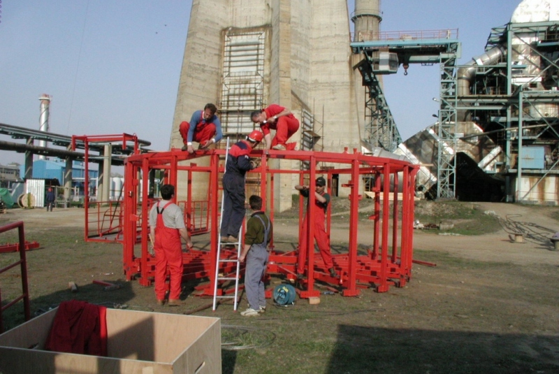 Oprava 200 m komína, Sisak