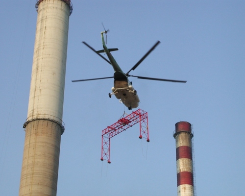 Oprava 200 m komína, Sisak