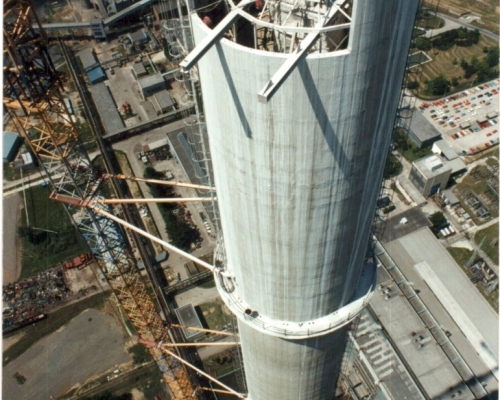 Generálna oprava 300 m komína EVO I, Vojany